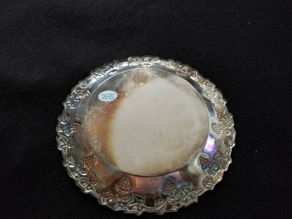 Silver Plated Wine Bottle Coaster & 6 Glasses Coaster Set (7 Piece Set)