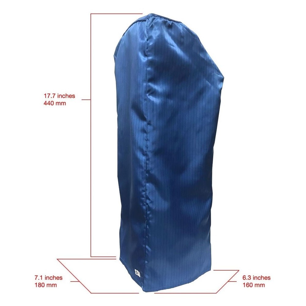 ESD Microscope Dust Cover, Opaque, Blue Fabric (Small, Extra Tall)
