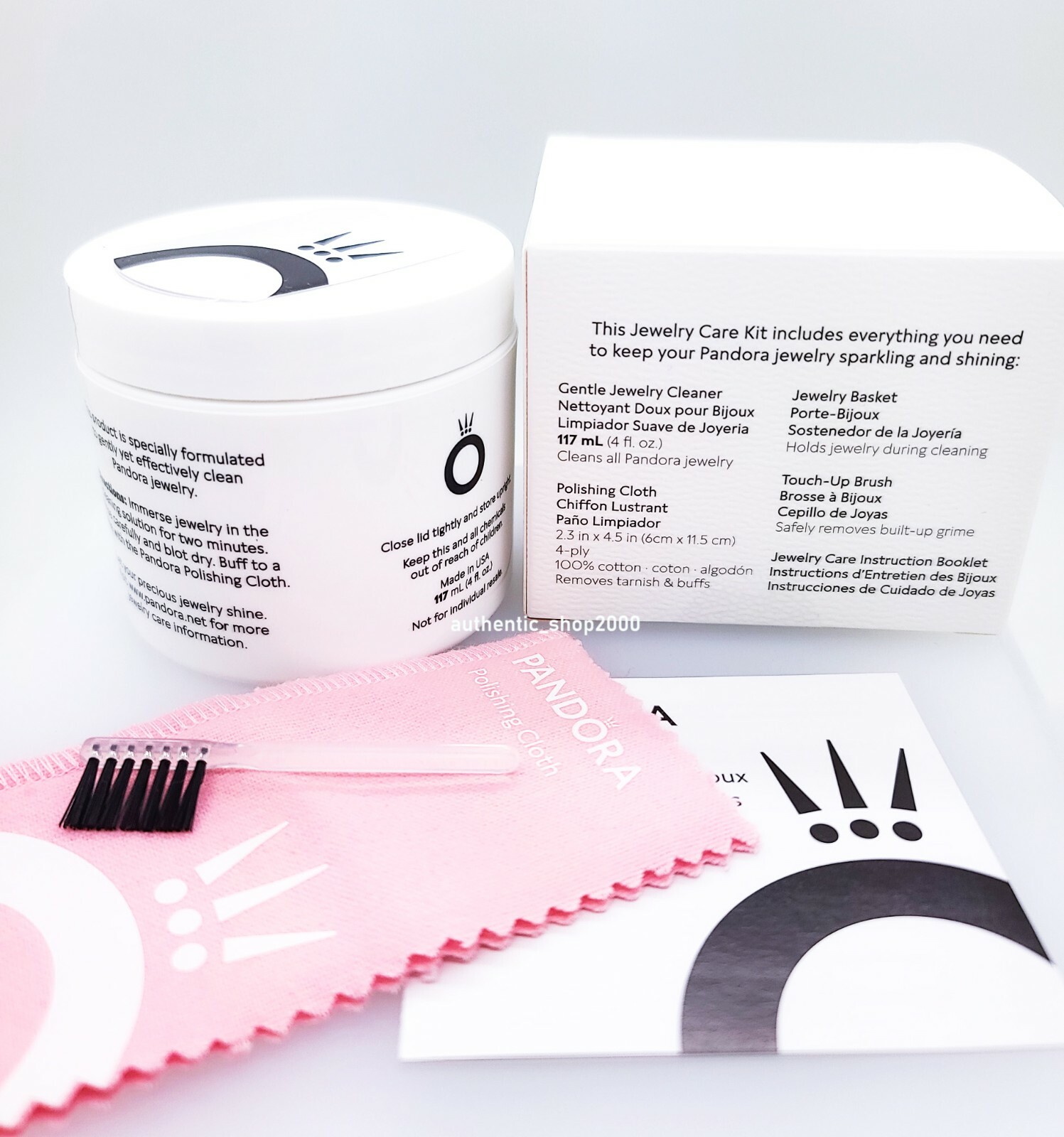 New PANDORA Bracelet Charm Ring Necklace Polishing Cloth Set Jewelry Care Kit