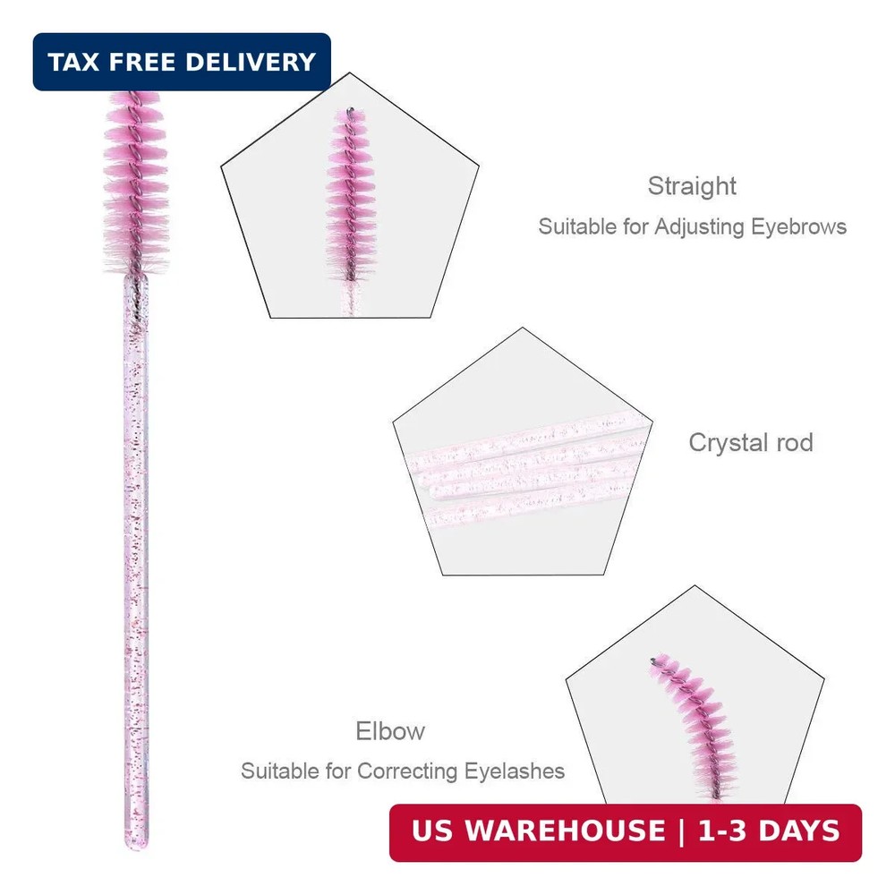 Elisel 100pcs Disposable Mascara Brushes with Container, Mascara Wands Makeup Br