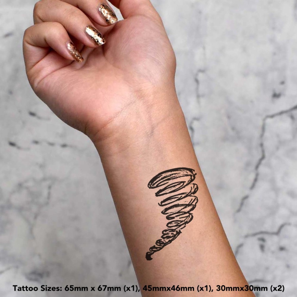 4 x 'Tornado' Temporary Tattoos / Transfers (TO00007607)