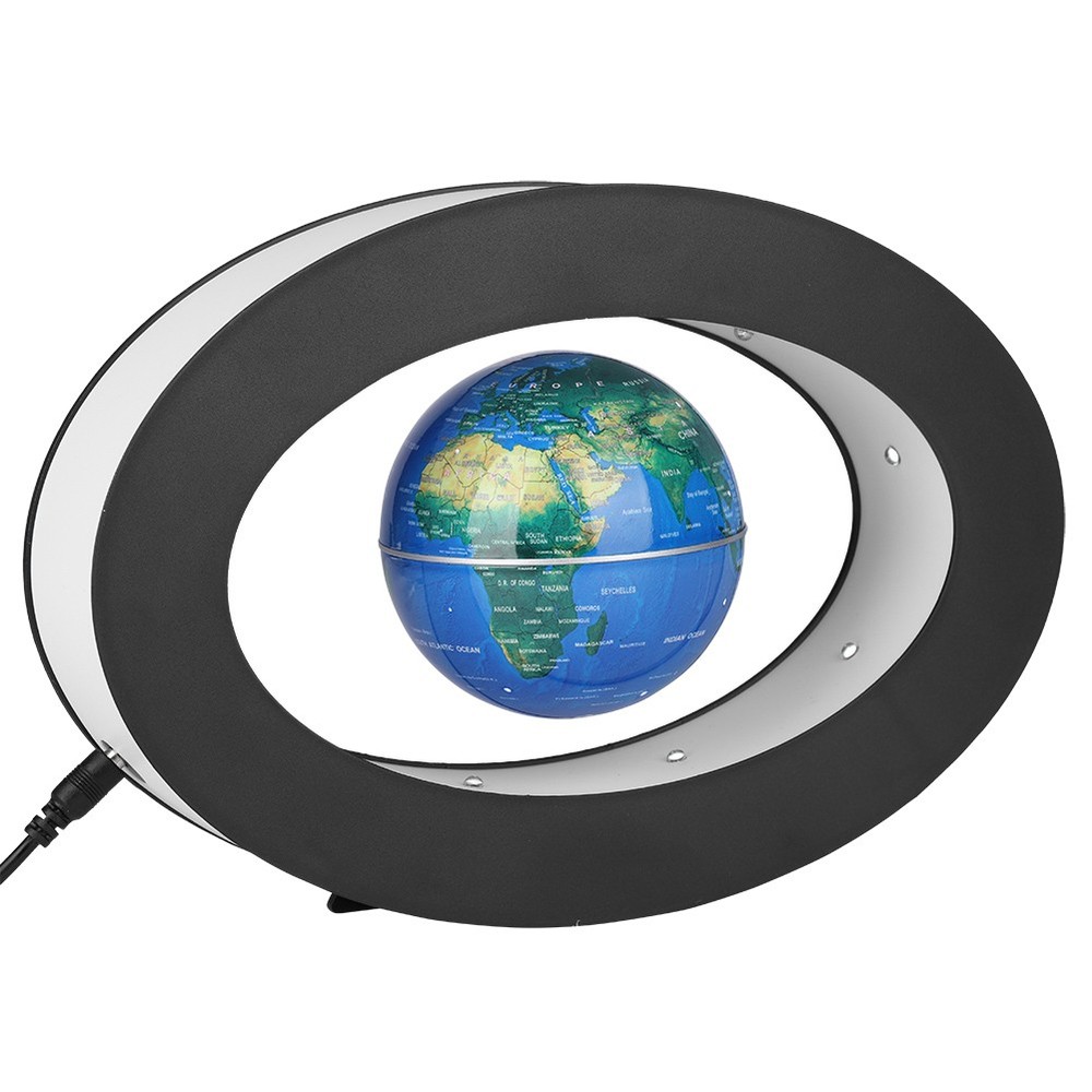 (Blue US Plug)Electronic Magnetic Levitation Floating Globe With LED Light