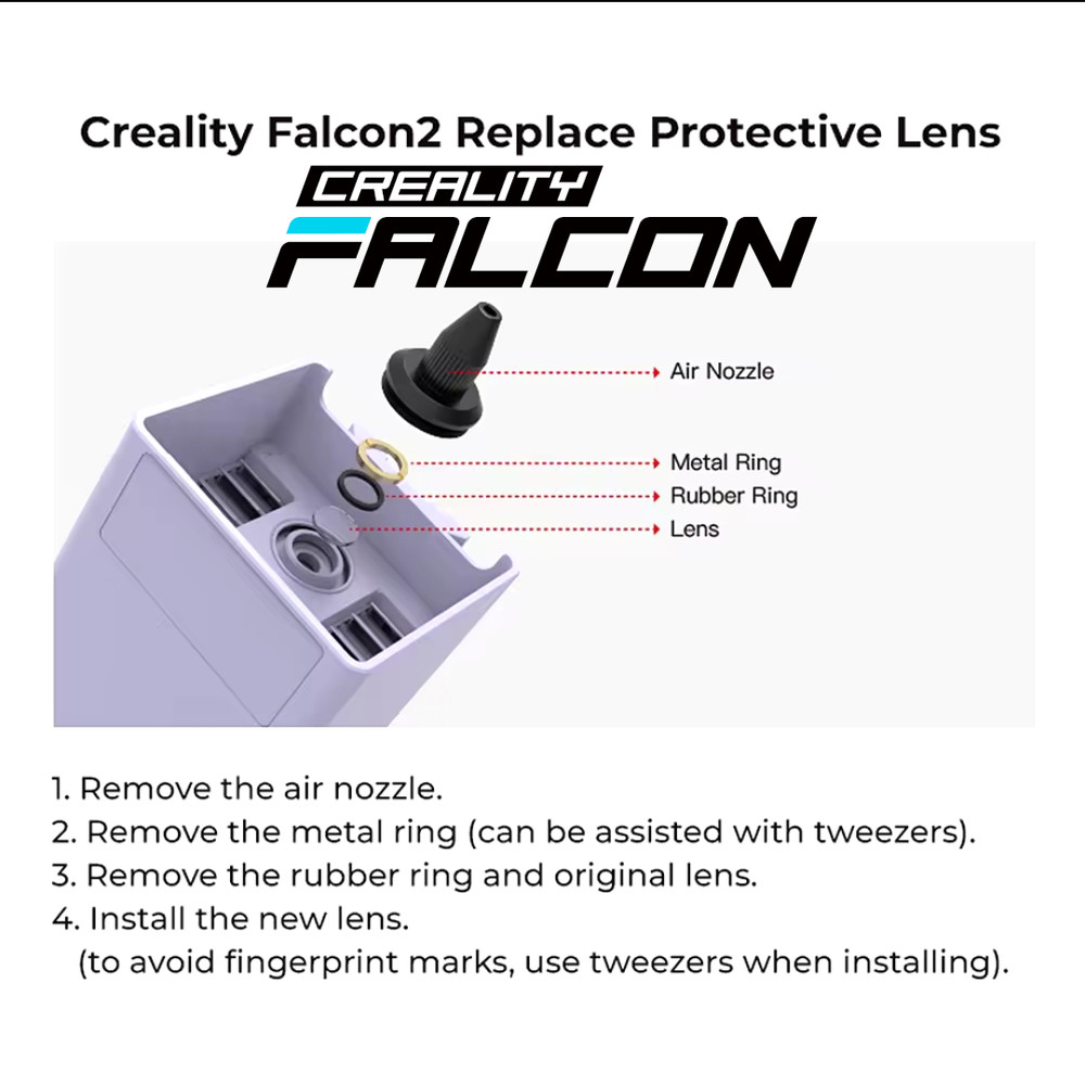 Creality Falcon2 Replacement Lens Covers - 22W & 40W Compatible