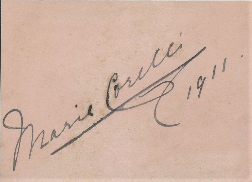 British Novelist MARIE CORELLI Autograph - 1911