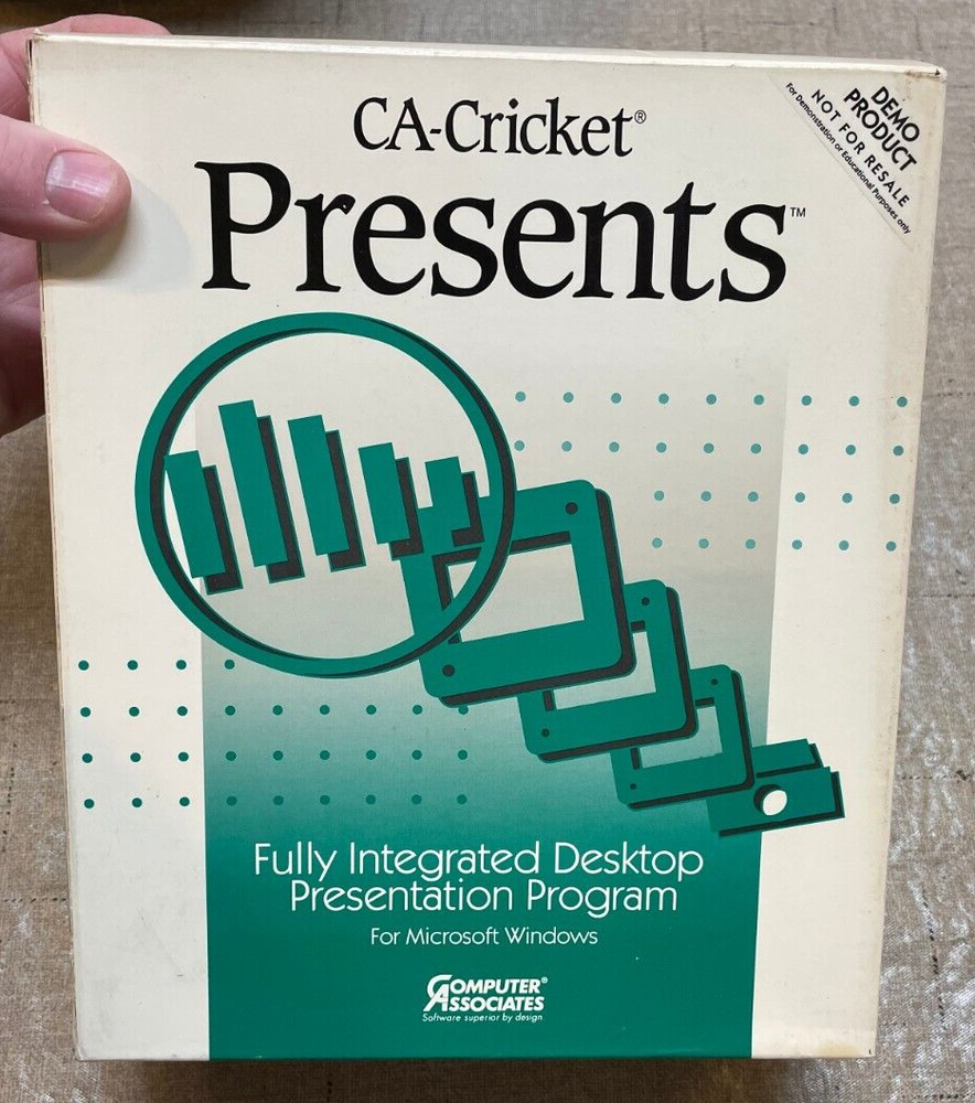 CA-Cricket Computer Associates Desktop Presentation Program Big Box 1991 Demo