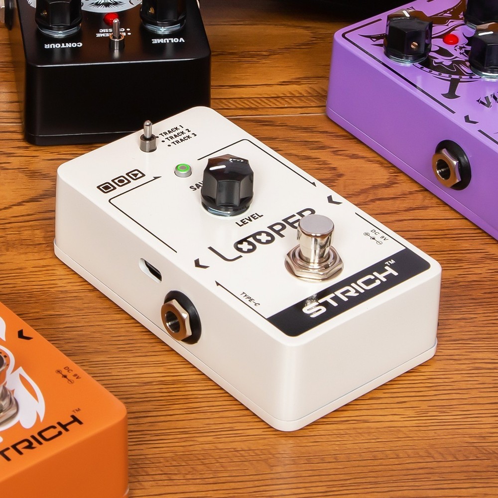 STRICH Looper Guitar Pedal with 3 Slots For Saving Loop Tracks ,True Bypass