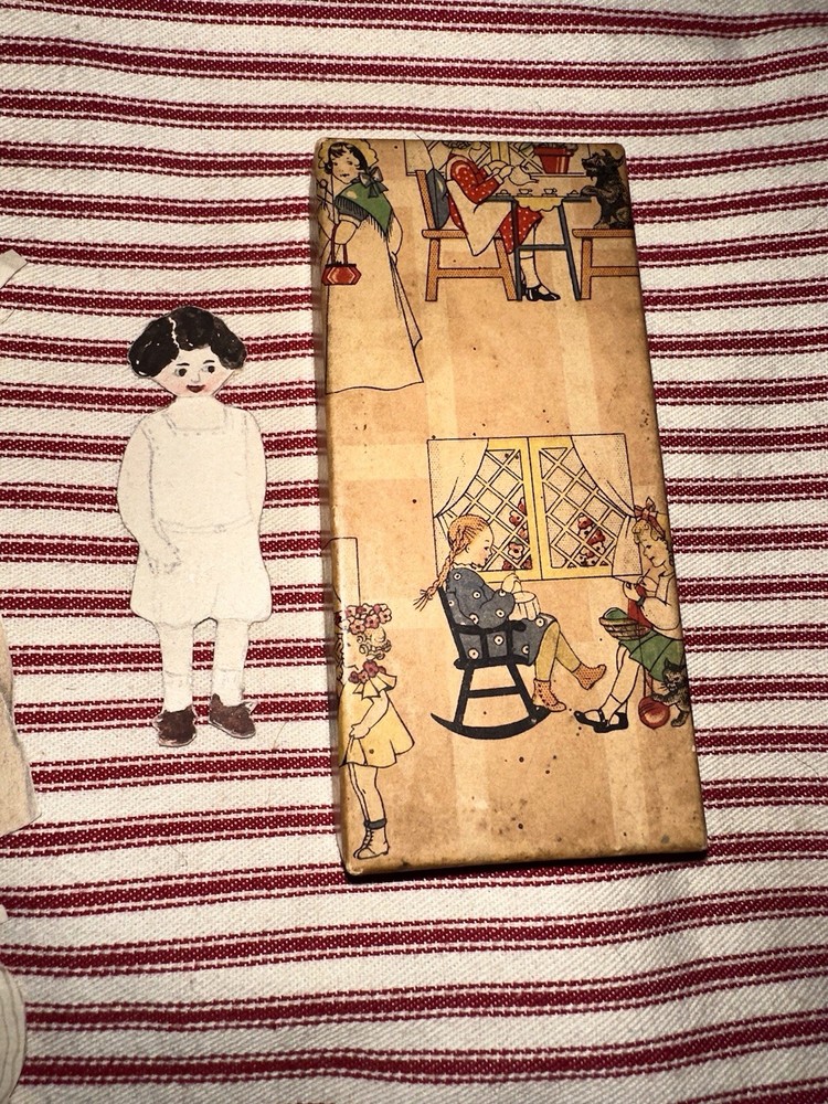 Antique Victorian Extremely Rare Paper Doll With Clothing