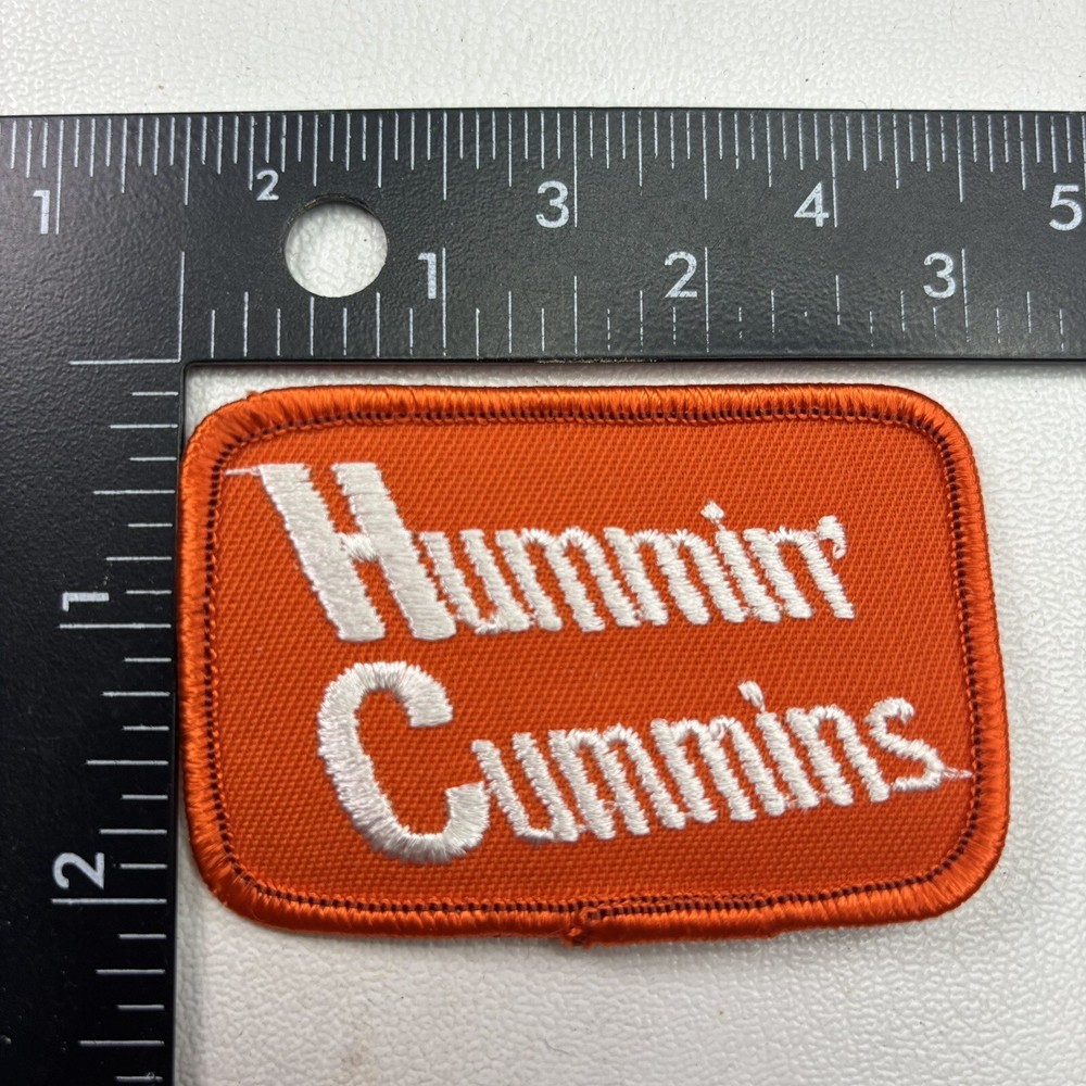 NOS White On Orange HUMMIN’ CUMMINS Patch Diesel Engine Trucker 00PC