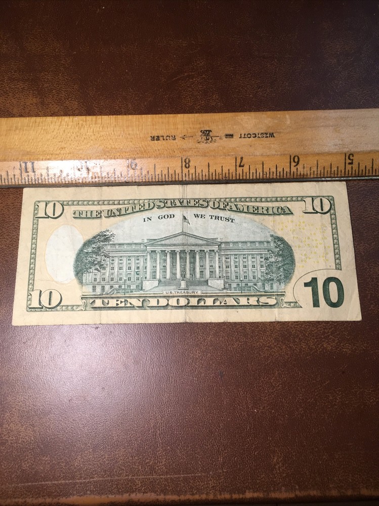 Fancy $10 Bill Error w/Obverse Ink Smear
