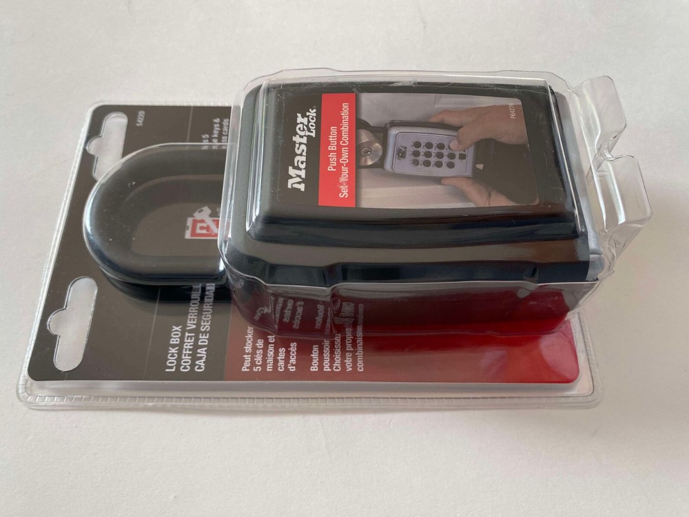 Master Lock Portable Key Lock Box Push Button Resettable Combination 5422D NEW