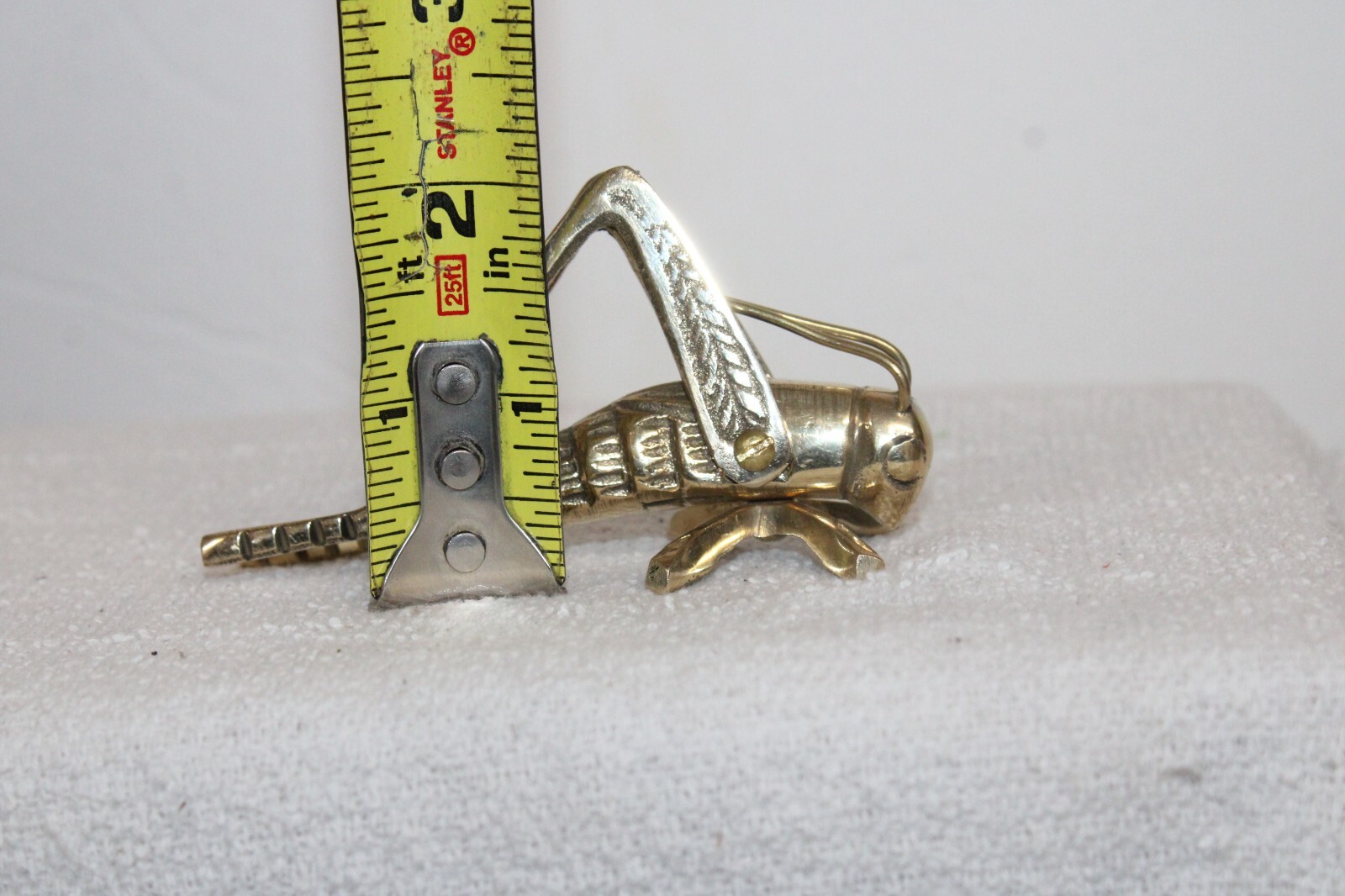 Vintage Style Brass Grasshopper Cricket Paperweight Figurine 3.5'' Paperweight