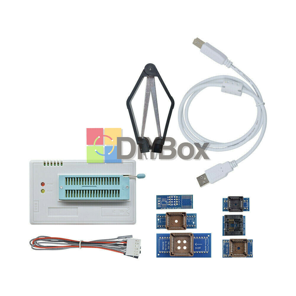 TL866II Plus Programmer USB EPROM BIOS 7 Adapters Socket Extractor for 13000 IC