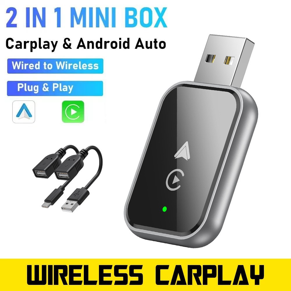 2025 Upgrade Wireless CarPlay Adapter USB for iOS 10 /Android 11