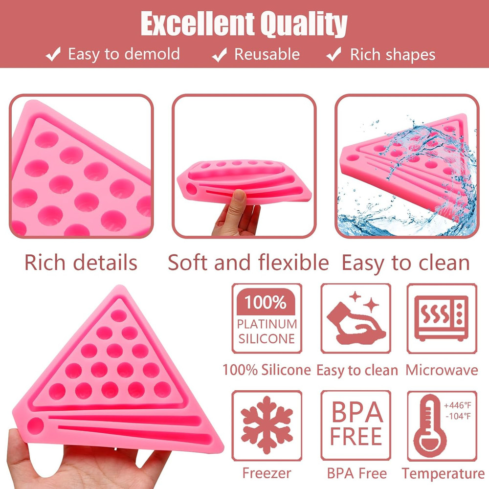 Mini Billiard Balls Set Resin Casting Mold, Pool Table Triangle Ball Rack Silico