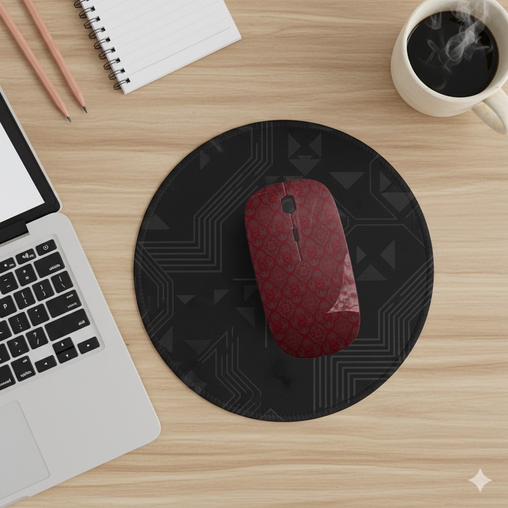 Damask Red Elegant Pattern, Optical Wireless Mouse, Desktop Laptop Mice