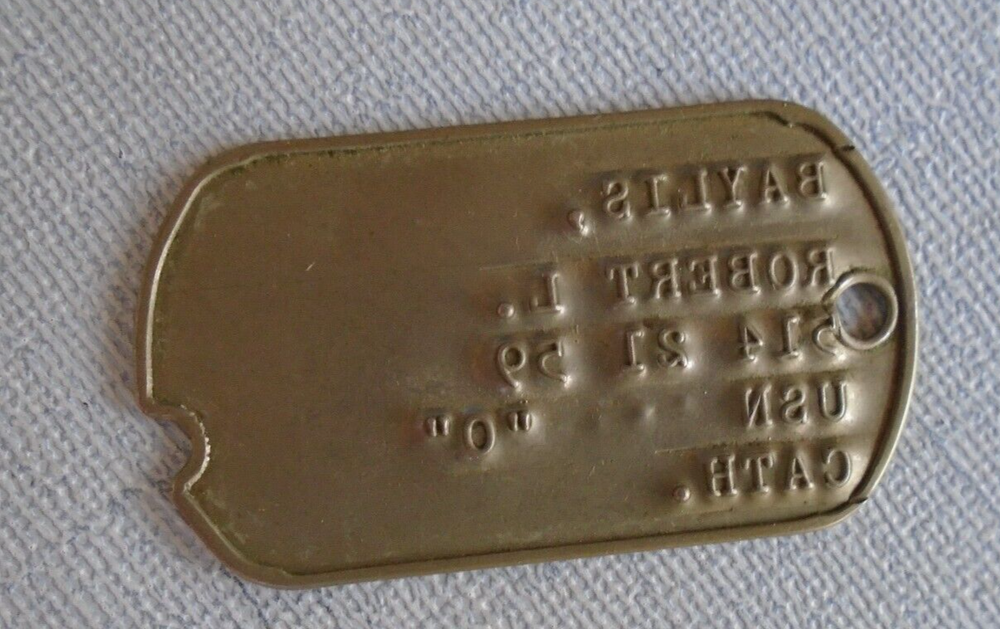US Navy dog tag, 5 lines, 7 number serial number