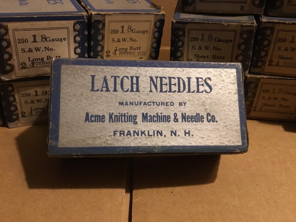 (1) Vintage Acme Knitting Machine & Needle Co. Latch Needles FULL BOXES