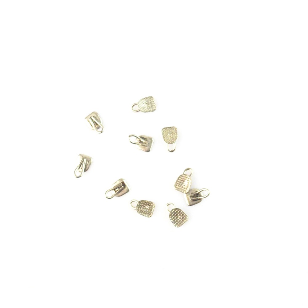 10Pcs Dental Orthodontic Lingual Buttons Round/Rectangular Bondable Mesh Base