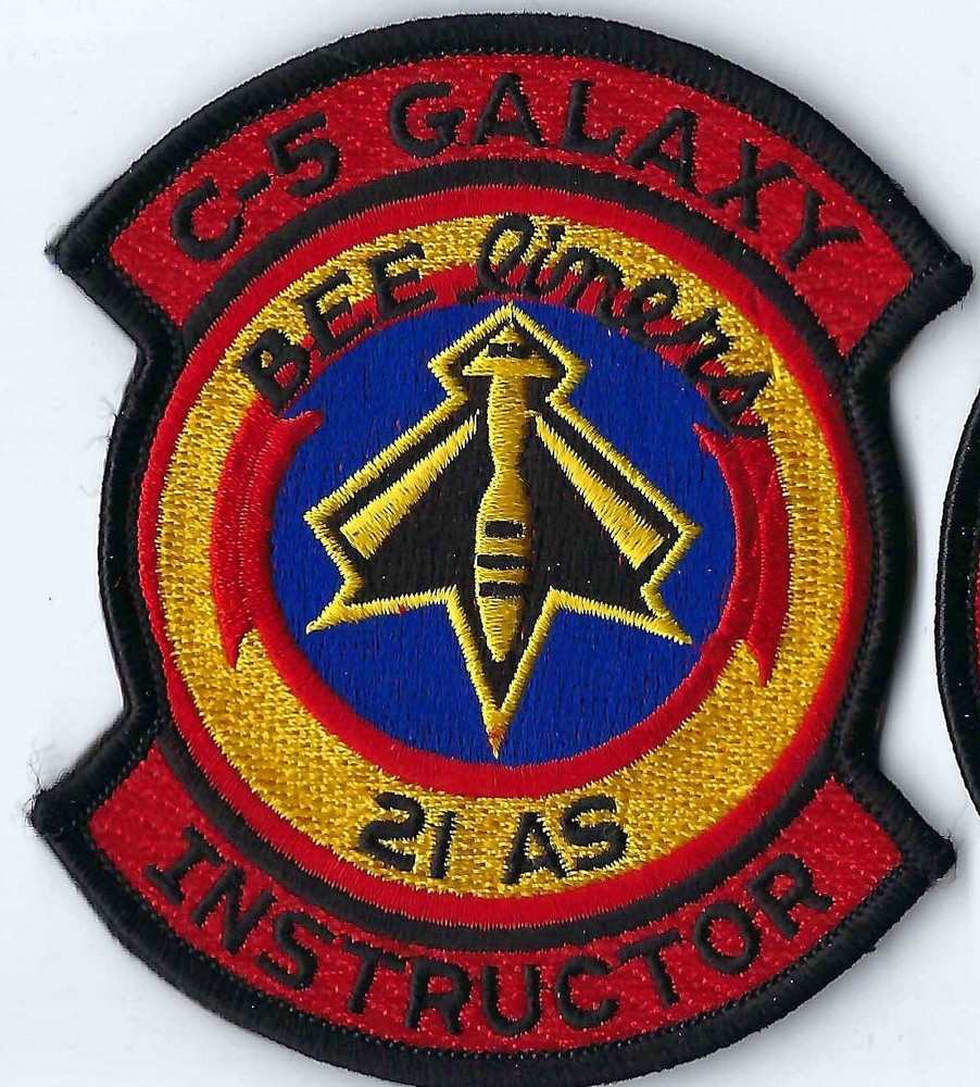 PATCH USAF 21ST AS AIRLIFT BEE LINERS INSTRUCTOR C-5     AS-11