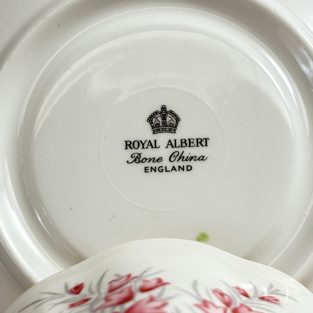 Royal Albert Tea Cup & Saucer Bone China Englan Matches The Pixie Pink Pattern