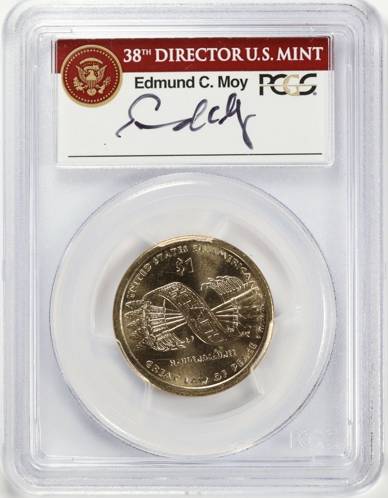 2010 Sacagawea Dollar Error Missing Edge Lettering PCGS MS66