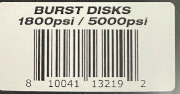 NEW Exalt Burst Disk Combo - 1800 & 5000 PSI - Black