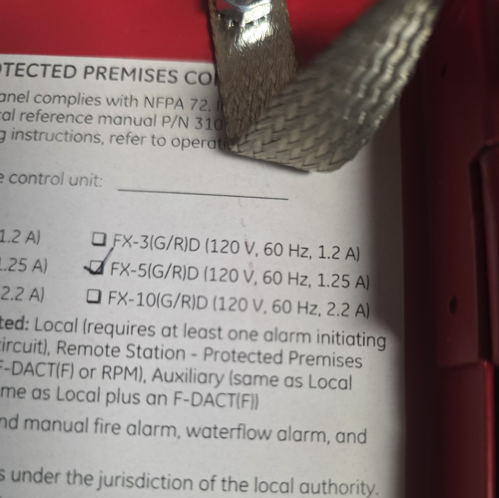 GE Edwards Fireworx FX-5G, fire alarm panel
