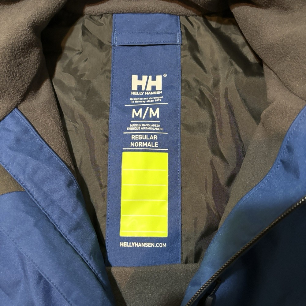 Helly Hansen Jacket Mens Medium Blue Crew Midlayer Soft Shell Fleece Sailing