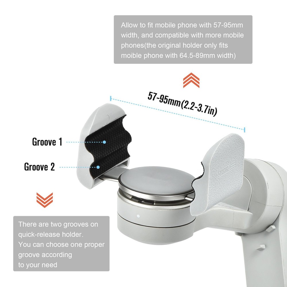 2Pack Bracket Extension Buckle Clip Mount For DJI OM 5/4 Handheld Stabilizer