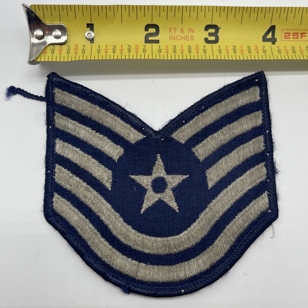 U.S. Military Air Force Technical Sergeant Rank Patch Insignia E-6 Merrowed 4”