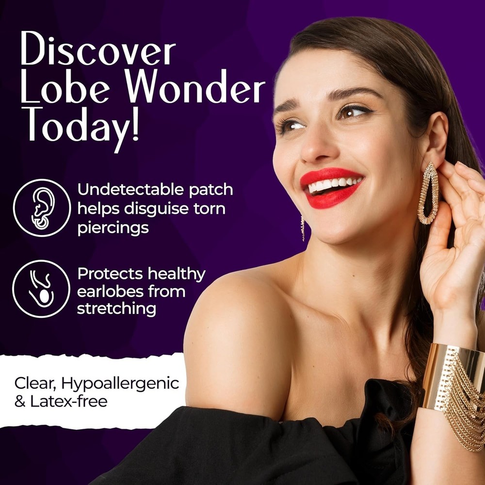 Lobe Wonder - The Original Ear Lobe Support Patch For Pierced Ears - E