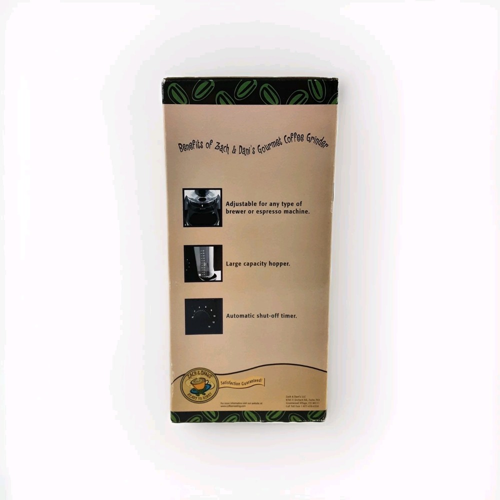 Zack & Dani's Gourmet Coffee Grinder Adjustable Settings New