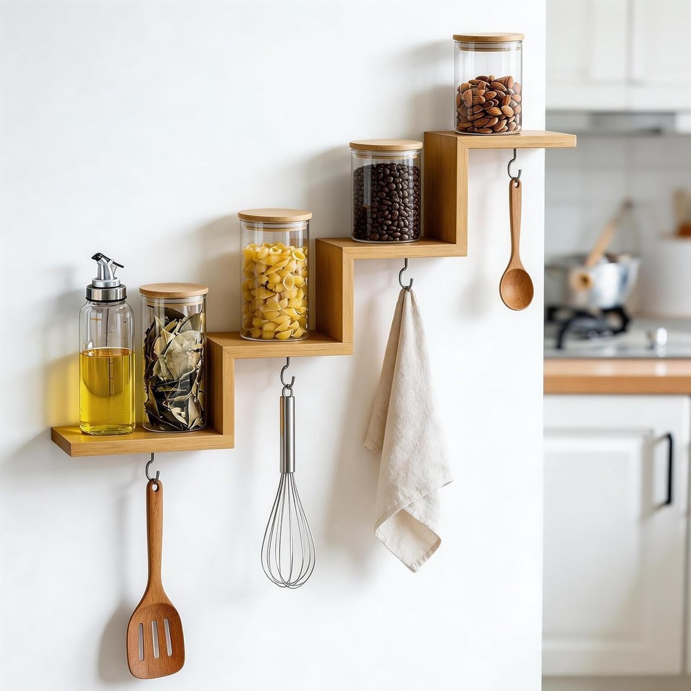 Coffee Cup Holder Wall Mounted Multi-Layer Mug Mount Rack W/ Hooks Hanger