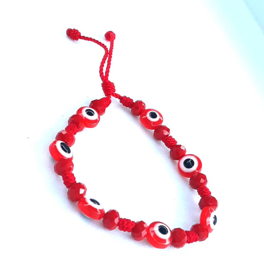 Protection Bracelets 7 Evil Eye with Red crystal and red string