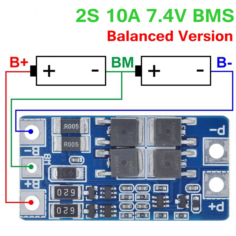 2S 10A Li-ion Lithium Battery Charger Board PCB BMS 7.4V 8.4V Cell Module