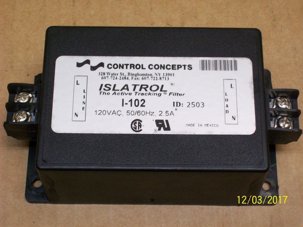 CONTROL CONCEPTS ISLATROL ACTIVE TRACKING FILTER 2.5A 120 VAC , I-102