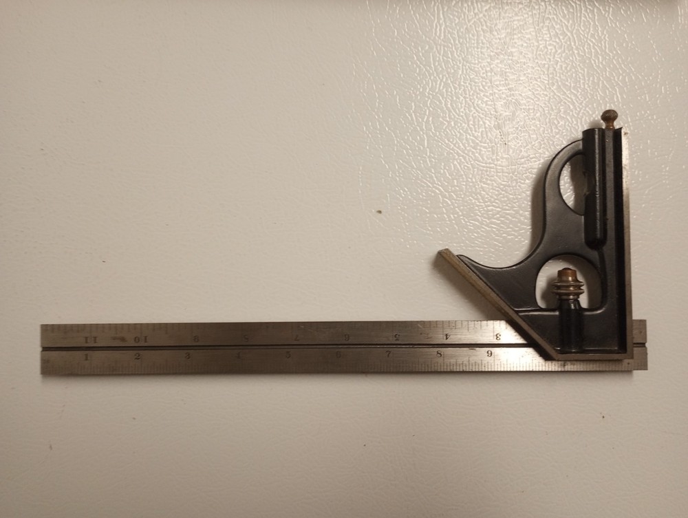 Vintage Starrett Combination Set 12" Rule Square Protractor