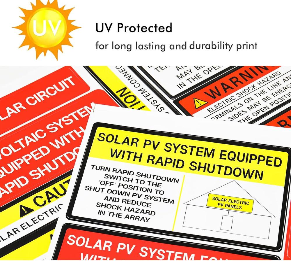 Photovoltaic Solar System Installer Label Kit | 2020 | 2017 Code | Electrical Pa