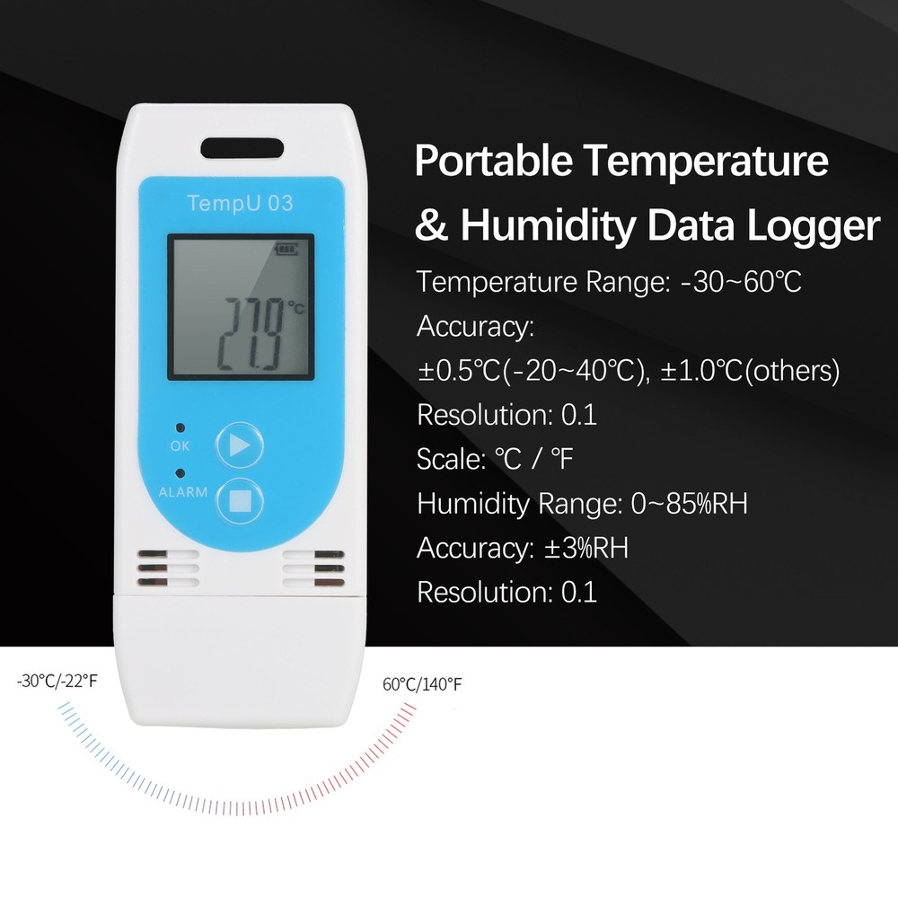 KKmoon USB Temperature Humidity Data Logger Reusable RH TEMP Datalogger W7J5