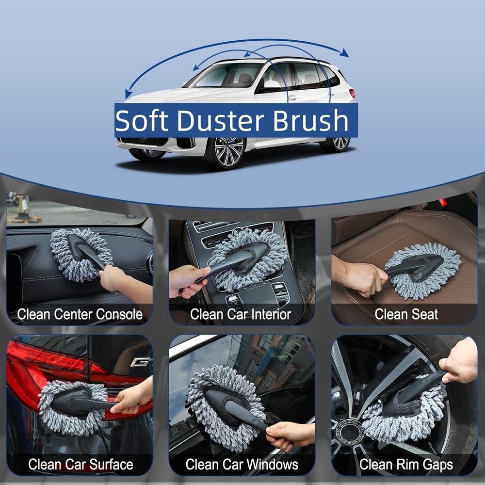 Soft Touch Car Interior Duster Brush - Anti-Scratch Cleaning Gel Kit Essentials