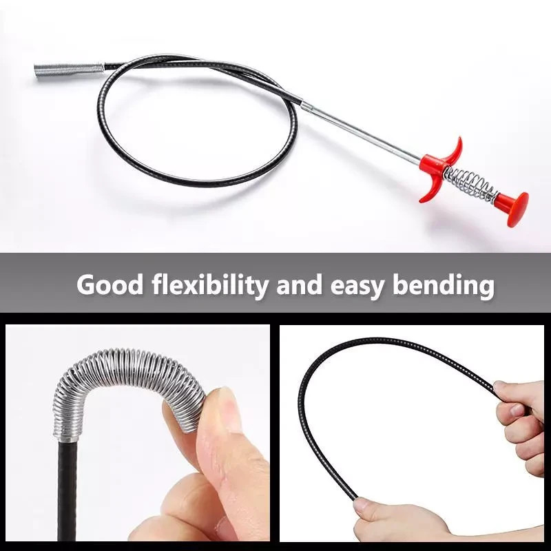 60cm Spring Pipe Dredging Tool - Drain Snake, Clog Remover, Household Kitchen