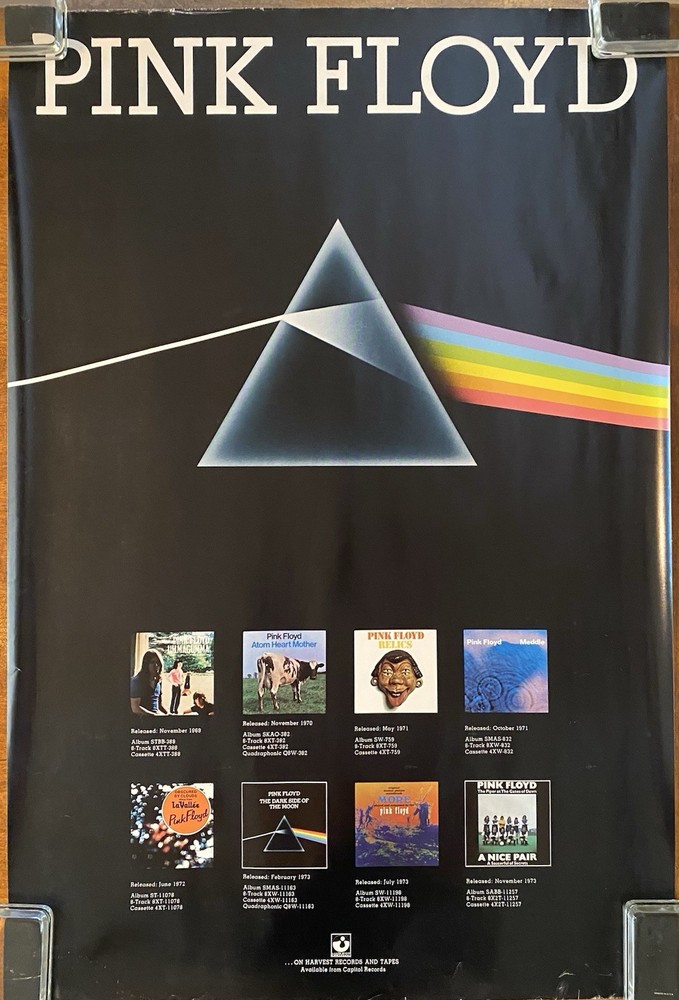 PINK FLOYD Dark Side Of The Moon 1973 US Harvest Catalog PROMO Only POSTER VG