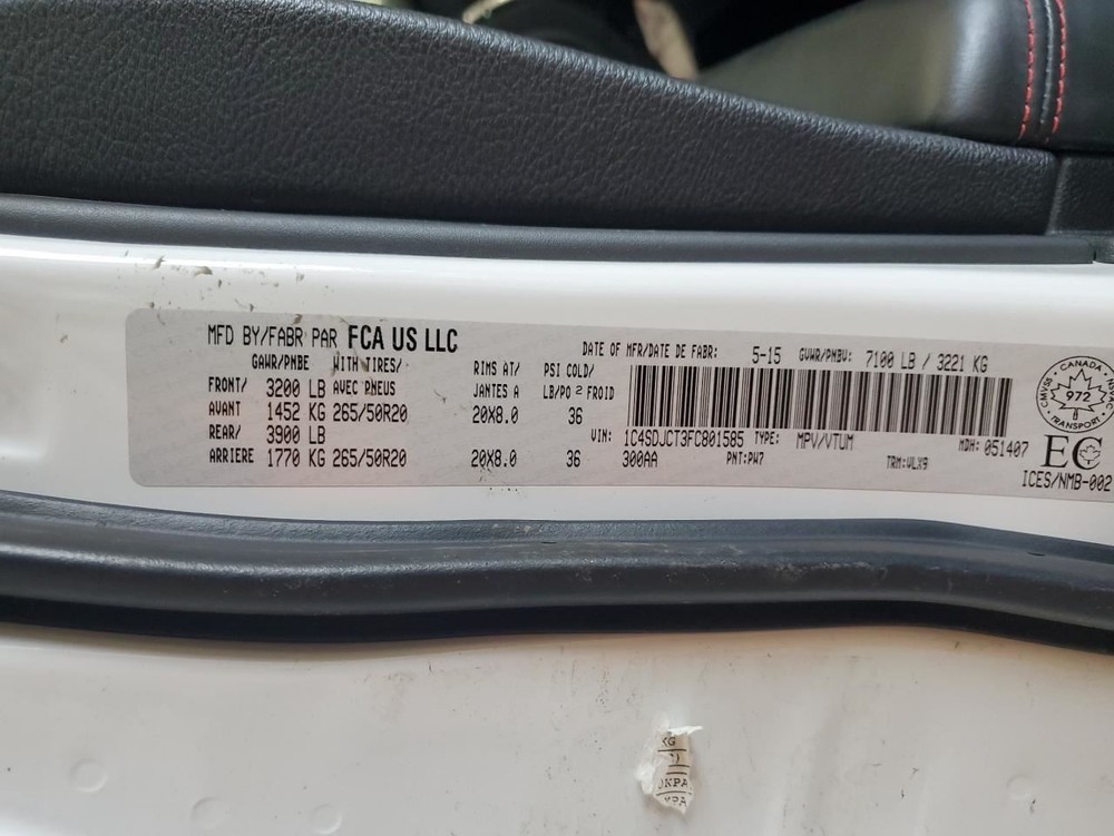 CONTROL PANEL OEM 2015 DODGE DURANGO 1YR WRNTY 68239118AE