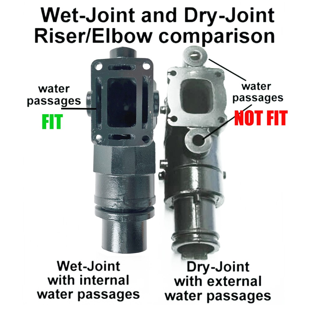 Pair Fit Volvo Penta OMC Exhaust Riser Elbow 4.3L 5.0L 5.7L 5.8L 305 350 v6 v8