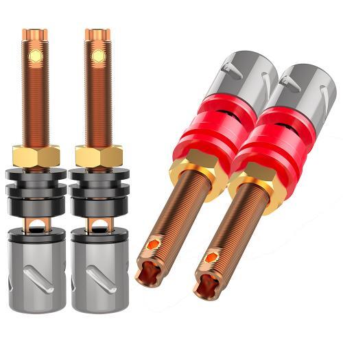 HiFi Copper Binding Post Amplifier Banana Plug Terminal Speaker Socket Connector