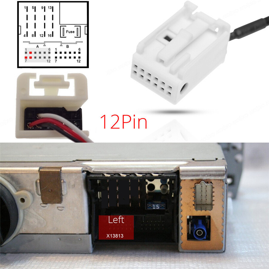 12Pin 12V Bluetooth 4.0 Audio Adapter Aux Cable For BMW E60 04-10 E63 E64 E61