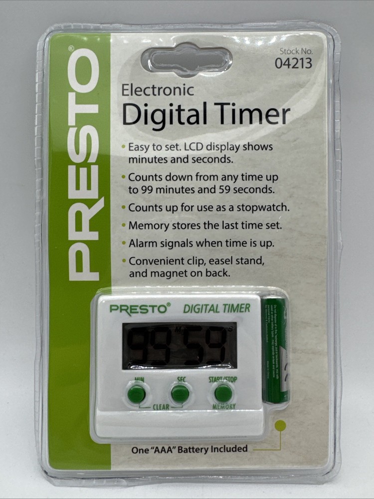 Presto Electronic Digital Timer | White 3 PACK