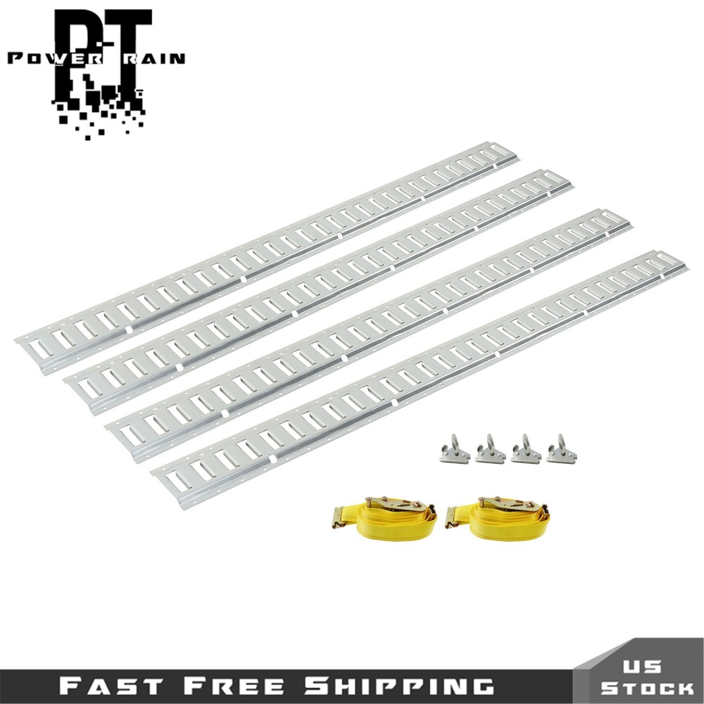 12PCS E Track Tie-Down Rail Kit Trucks Vans Garages Trailer Tie Down System