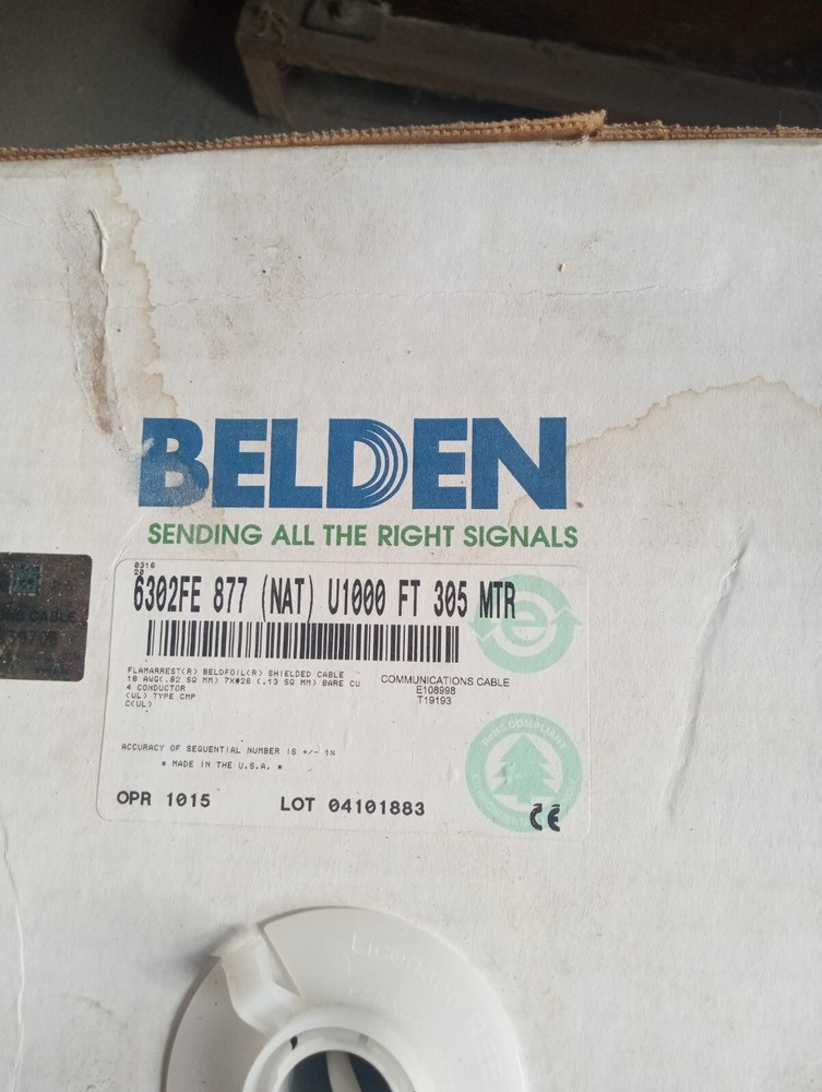 Belden 6302FE 18/4C Plenum Commercial Security & Sound Cable CMP White