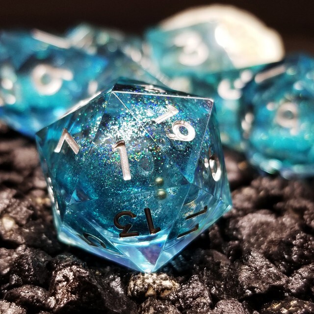 Sage's Spirits - Ice Spirits Liquid Core Sharp Edge Resin Dice Set